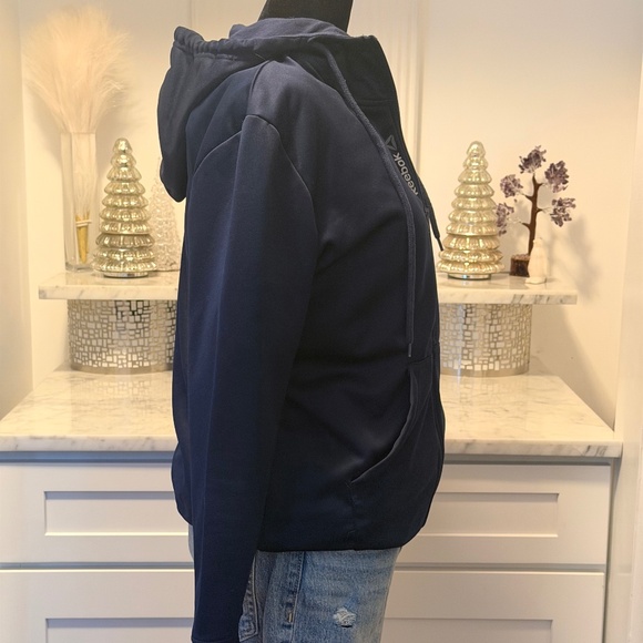 Reebok Dark Blue Zip Up Hoodie With Inner Fleece - Picture 3 of 11
